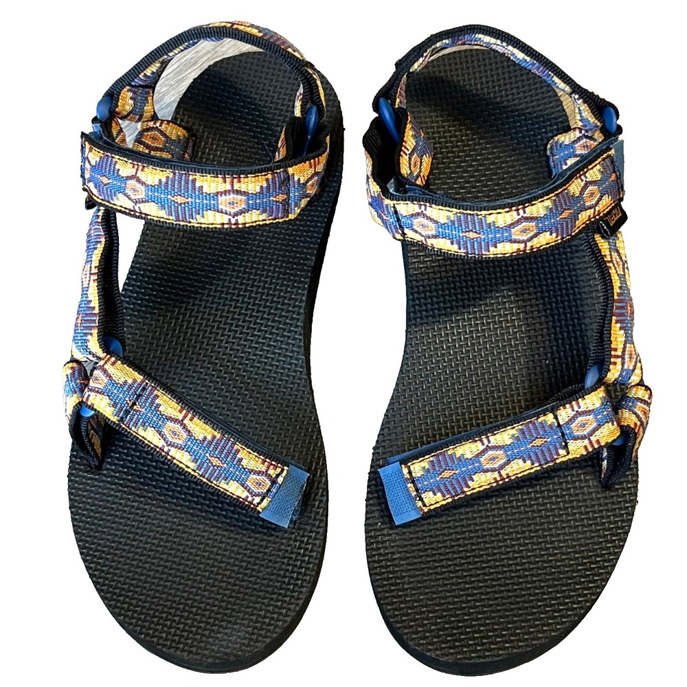 Teva Original Universal Sandals Vibrant Yellow Blue Womens 7 UK 5 EU 38‎